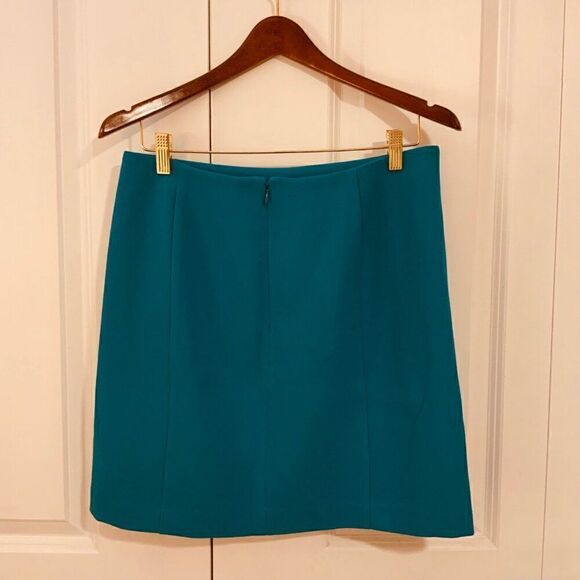 Banana Republic Emerald Blue A Line Welt Pockets Mini Skirt Size 6 - Picture 7 of 12